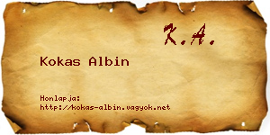 Kokas Albin névjegykártya